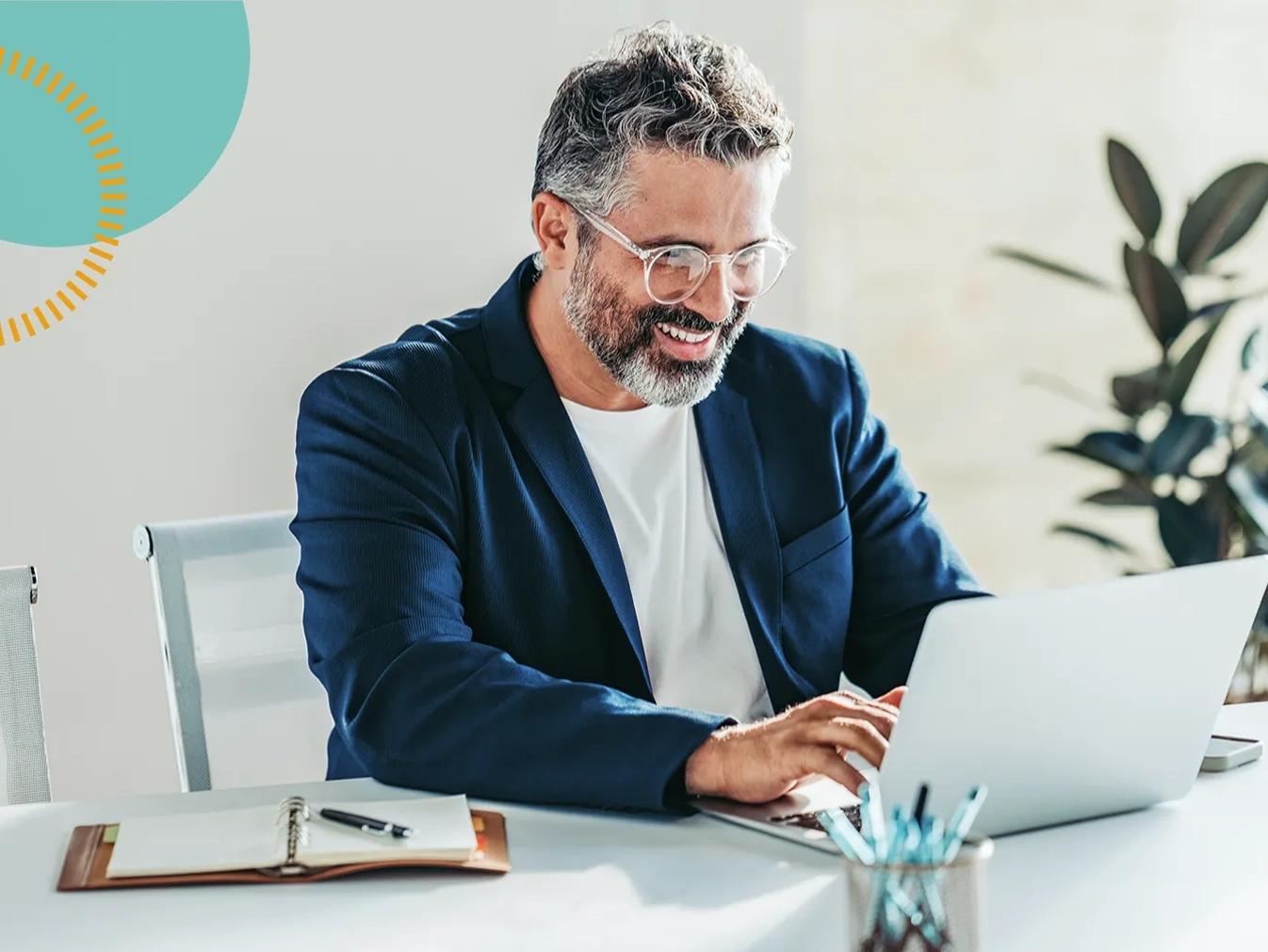 man working on a laptop