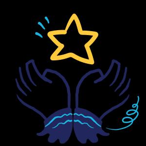 hands raised to a star
