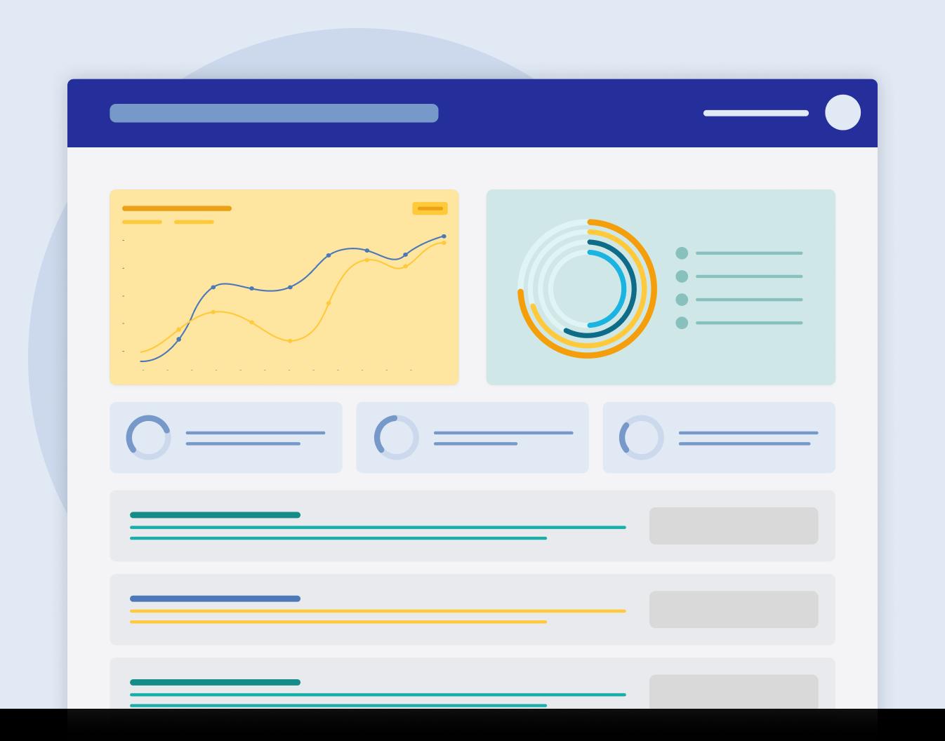 illustrated graphic of an analytics dashboard