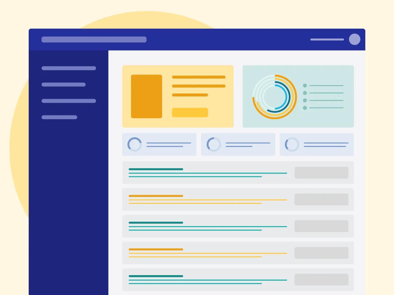 Lo-fi example of a NewsTrak analytics dashboard